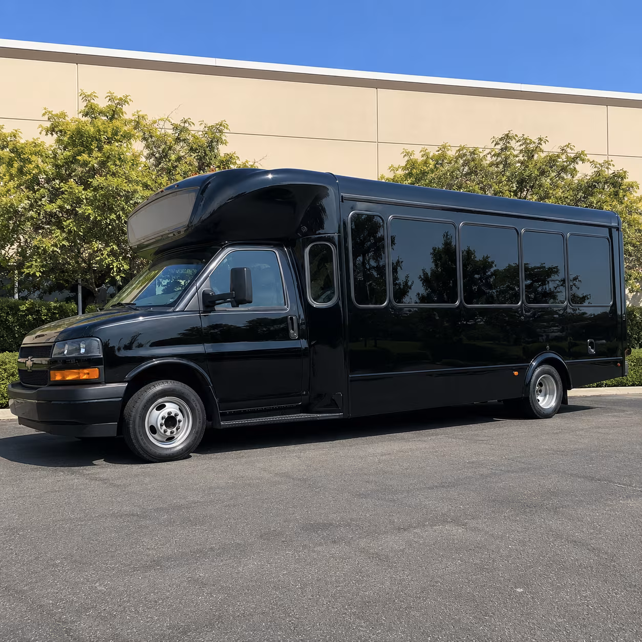 Wedding guests seated inside a party bus serving Columbia