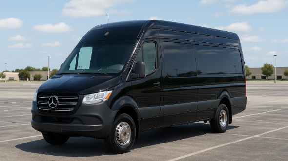 Exterior of Charter Bus Company Mount Pleasant's 14 Passenger Sprinter Limousine in Mount Pleasant