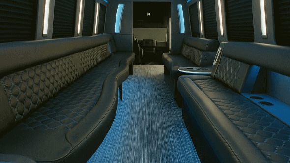 Interior of Charter Bus Company Mount Pleasant's 20 Passenger Party Bus in Mount Pleasant