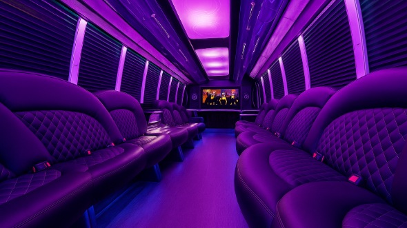 Interior of Charter Bus Company Florence's 25 Passenger Party Bus in Florence