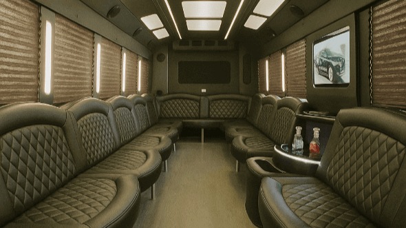 Interior of Charter Bus Company Spartanburg's 25 Passenger Party Bus in Spartanburg