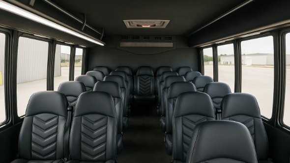 Interior of Charter Bus Company Columbia's 30 Passenger Minibus in Columbia