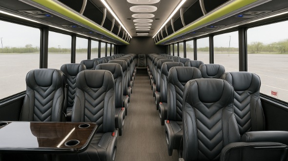 Interior of Charter Bus Company Columbia's 35 Passenger Minibus in Columbia