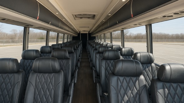 Interior of Charter Bus Company Columbia's 40 Passenger Charter Bus in Columbia