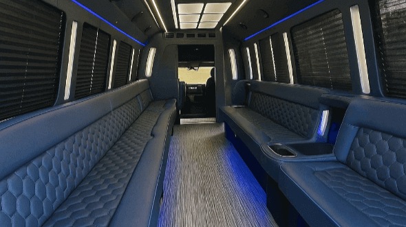 Interior of Charter Bus Company Charleston's 40 Passenger Party Bus in Charleston