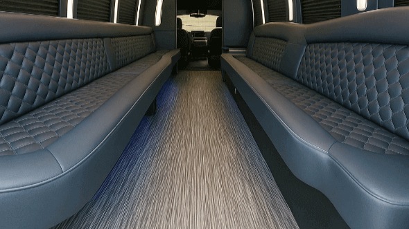 Interior of Charter Bus Company Mount Pleasant's 40 Passenger Party Bus in Mount Pleasant
