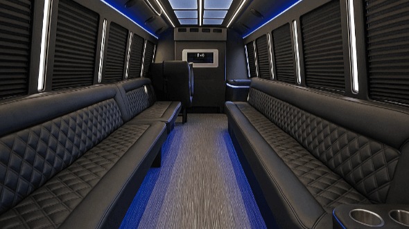 Interior of Charter Bus Company Spartanburg's 40 Passenger Party Bus in Spartanburg