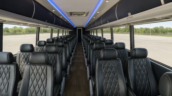 Interior of Charter Bus Company Columbia's 47 Passenger Charter Bus in Columbia