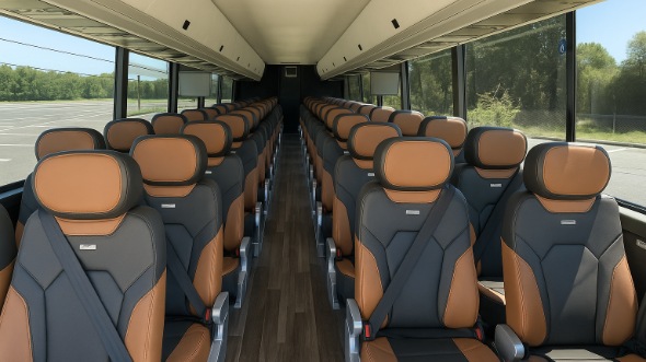 Interior of Charter Bus Company Columbia's 48 Passenger Charter Bus in Columbia