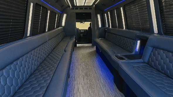 Interior of Charter Bus Company Charleston's 50 Passenger Party Bus in Charleston