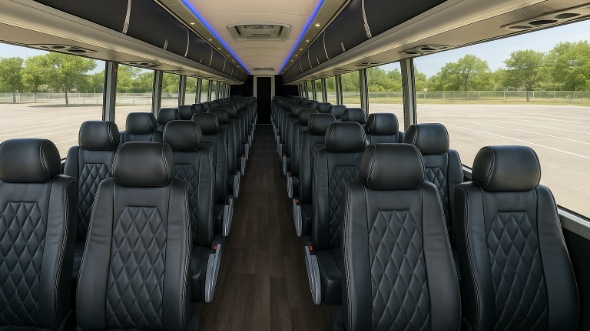 Interior of Charter Bus Company Columbia's 51 Passenger Charter Bus in Columbia
