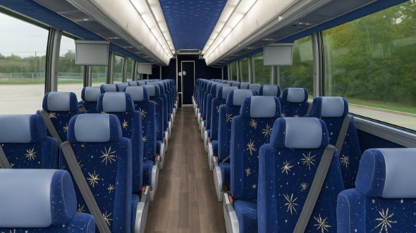 Interior of Charter Bus Company Columbia's 54 Passenger Charter Bus in Columbia