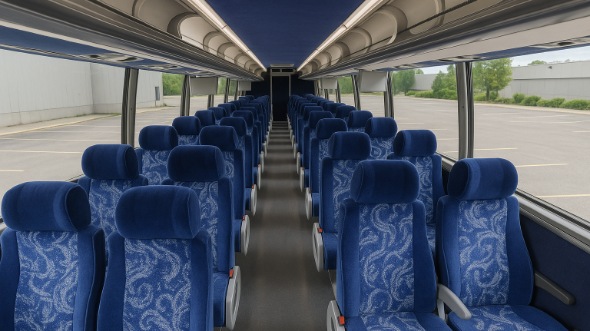 Interior of Charter Bus Company Columbia's 55 Passenger Charter Bus in Columbia