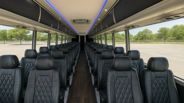 Interior of Charter Bus Company Columbia's ADA Charter Bus in Columbia